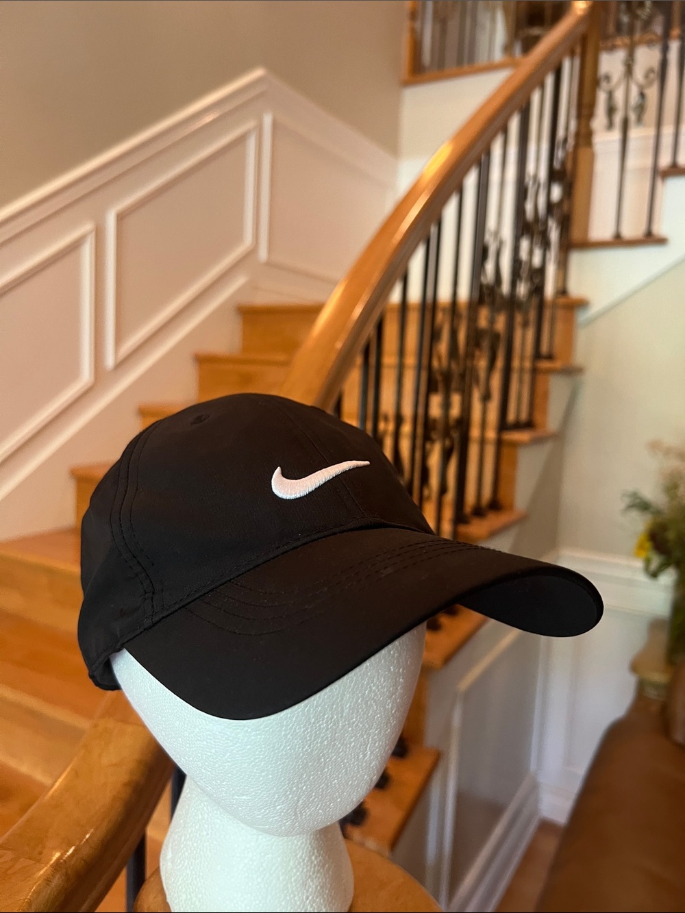 Nike Black Baseball Cap with White Swoosh